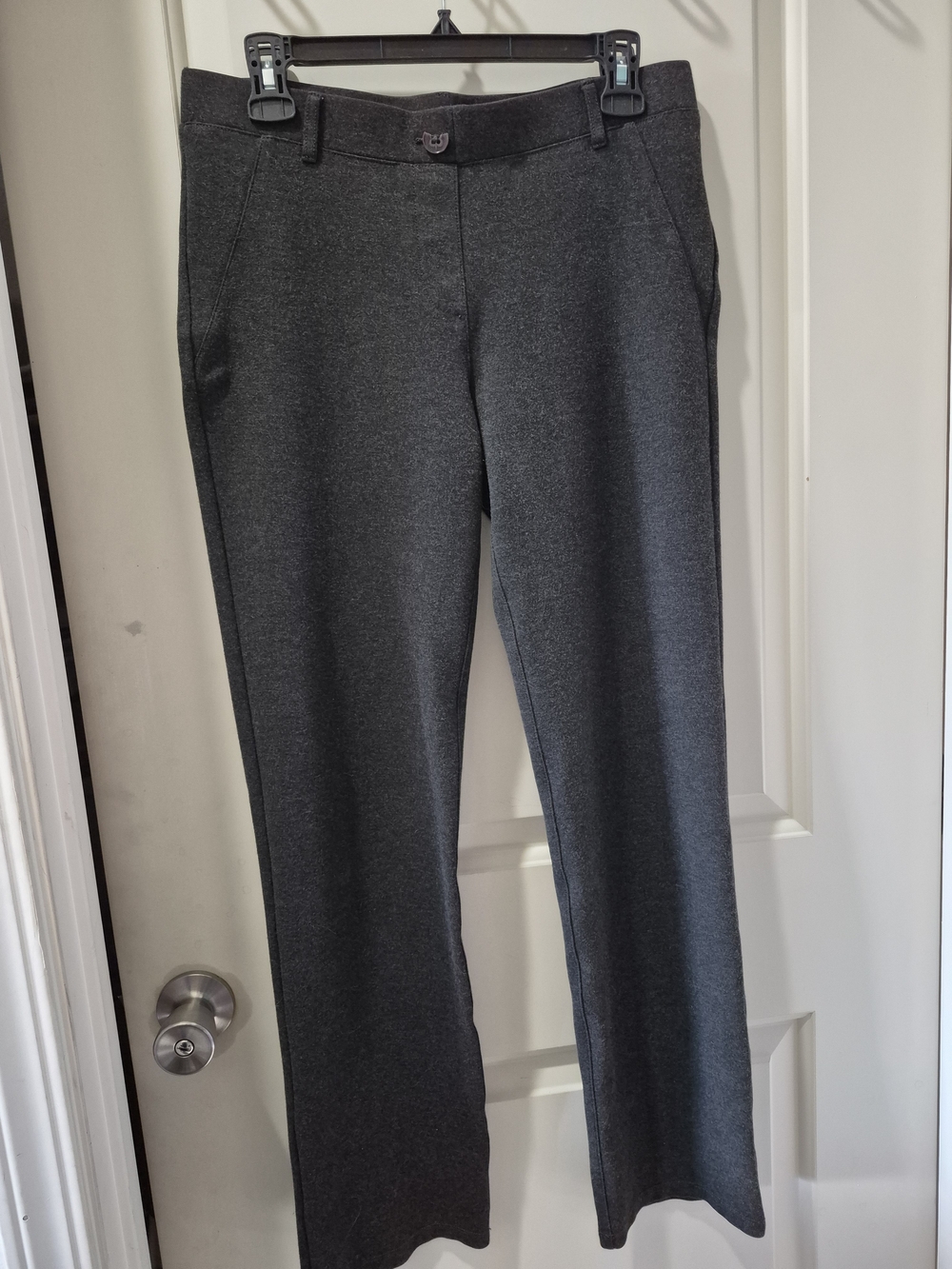 Women's Betabrand Petite Charcoal Straight-Leg Dress Pants